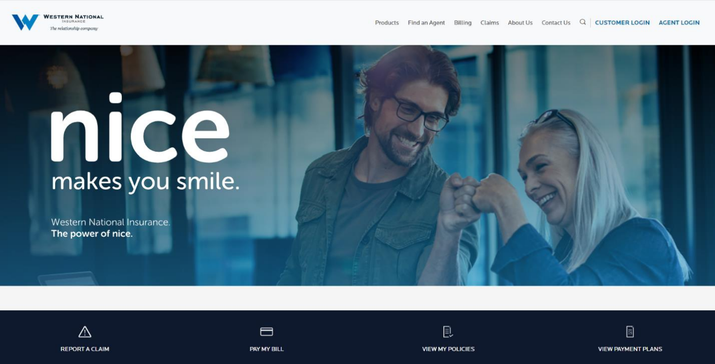 screenshot of the front page of the wnins.com website.